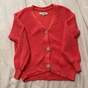 LOFT Pink Button Sweater